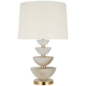 Table Lamp With Marble Base And Gold Finish White Shade For Home Decor Bedroom Nightstand <b>Lighting</b> - Product Image 5