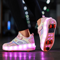 Chaussures à roulettes d'extérieur sûres et durables Chaussures de patinage d'extérieur pour enfants Chaussures à roulettes pour enfants Chaussures lumineuses à LED rechargeables