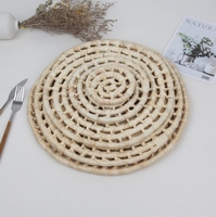 Vente chaude Design créatif de haute qualité écologique feuille de maïs naturel décoratif Table ronde Style bohème napperon