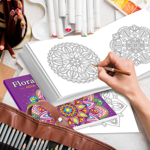 Nouveau livre de <span class=keywords><strong>coloriage</strong></span> mandala transfrontalier <span class=keywords><strong>pour</strong></span> adultes, anti-stress, 32 pages, activités de dessin et de peinture, papier de haute qualité, parfait - Product Image 1