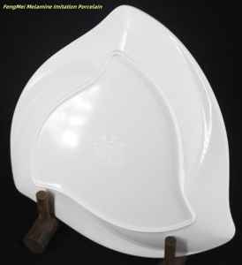 Vajilla de melamina Irregular de Color fresco, plato blanco con calcomanía de piedra, plato de plástico en forma de molino de viento, platos de comida occidental de 8 pulgadas - Product Image 4