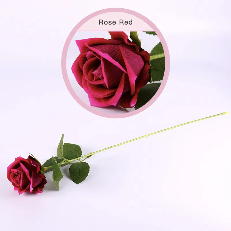 Оптовая Продажа, оптовая продажа, высококачественные искусственные одиночные бархатные розы, красные белые цветы, на заказ, настоящие на ощупь, декоративные цветы розы