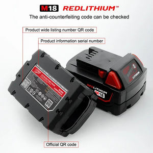 Bateria Milwaukee 18V M18B6 6000mAh Recarregável Compatível com Ferramentas Milwaukee Embalada em Caixa Colorida - Product Image 3