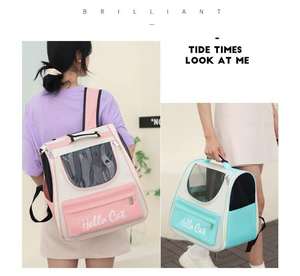 Portable Mesh Pet Carrier <b>Backpack</b> Breathable Travel Tote Bag for <b>Cat</b> Dog Small Puppy Kitten Crossbody Shoulder Airline Approved - Product Image 5