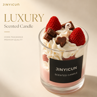 Bougie parfumée artisanale de style dessert, dans un bocal en verre avec design crème fouettée, pour boutique de cadeaux, décoration intérieure, OEM, Private Label