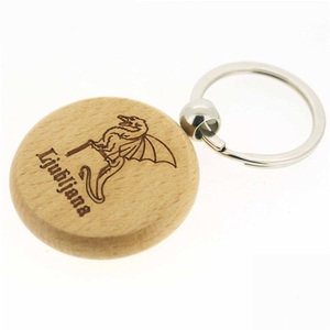 Listo para enviar Llavero de madera personalizado Earth Protect Carving MOQ 200PCs Mosquetones promocionales sin marca - Product Image 3