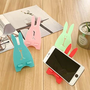 Creative Rabbit Phone Holder <b>Adjustable</b> Foldable <b>Desk</b> Stand For Mobile Phones Plastic Lazy Person Stand - Product Image 1