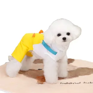 Dog Clothes Chicken Shape Pasting 4 Legged Dog Hoodie Jumpsuit With Leash Ring Classic Dog Hoodie Puppy Pet Cloth