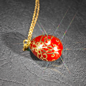 <span class=keywords><strong>Collana</strong></span> con Ciondolo a Forma di Uovo di Pellicano Rosso, Gioiello Vintage di Lusso <span class=keywords><strong>Artigianale</strong></span>, Regalo per Donne, Feste e Anniversari - Product Image 2