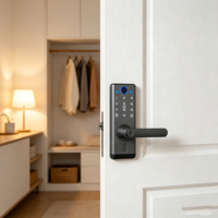 Serrure de porte intelligente biométrique à empreintes digitales, compatible WiFi, application Tuya, modes de déverrouillage multiples, clavier, portes en aluminium/bois, utilisation à domicile/hôtel