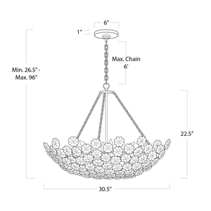 Lustre moderne <span class=keywords><strong>Charlotte</strong></span> à 12 lumières en verre et fleurs, pour villa, salon, restaurant, bronze, laiton antique, intérieur - Product Image 6