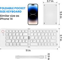 Keyboard Bluetooth Mini Lipat Ultra Tipis Nirkabel dengan Logo Kustom ABS untuk Tablet dan Smartphone