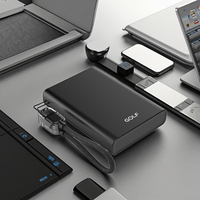 Chargeur mobile en polymère métallique, OEM personnalisé, écran LCD, charge rapide PD 20W avec câble, mini batterie externe 10000mAh