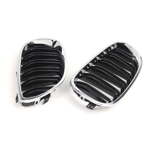 Parrilla Delantera para BMW E60, Negro Brillante, Doble Línea, Plástico ABS, para la Serie 5 2004-2010, Mejora de Diseño - Product Image 4