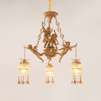 Lustre en laiton rococo Jewellerytop, dôme LED, plafond, lampe en cristal, lustre en cristal doré, luminaire suspendu décoratif