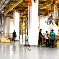 Ligne de production de poudre détergente industrielle avec pesage automatisé des matériaux liquides