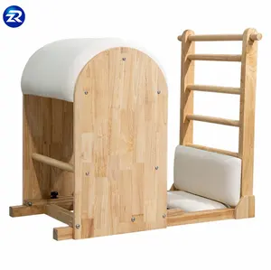 Yoga Holz sockel mit Platte Mikro faser Leder Ausrüstung Ahornholz Pilates verstellbare Leiter Lauf