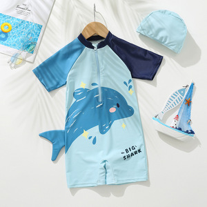 Nouveau <span class=keywords><strong>Maillot</strong></span> <span class=keywords><strong>de</strong></span> <span class=keywords><strong>Bain</strong></span> Garçon 2026 Style Coréen Une Pièce <span class=keywords><strong>Boxer</strong></span> Imprimé Dessin Animé Manches Courtes Séchage Rapide - Product Image 1