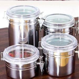 1800ML di Alta Qualità Da Cucina In Acciaio Inox Sigillato Vaso Contenitore di Caffè di <span class=keywords><strong>Zucchero</strong></span> di Tè Contenitore di Conservazione Degli Alimenti Con Coperchio Trasparente - Product Image 5