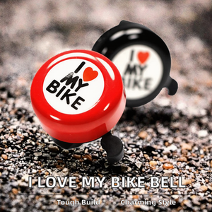 Campanello per Bicicletta FMFXTRA in Alluminio, Accessorio Leggero 33g per Bici da Montagna e Biciclette per Bambini, Scritta 'I LOVE <span class=keywords><strong>MY</strong></span> <span class=keywords><strong>BIKE</strong></span>' - Product Image 2