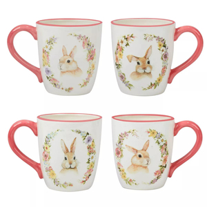 Taza de cerámica con estampado de conejito blanco y rosa personalizada, bonito regalo de vacaciones de primavera para café o té - Product Image 4