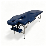 Table de beauté à 3 sections avec cadre en acier inoxydable, hauteur réglable et appui-tête ajustable