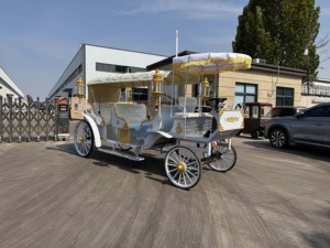 Instalaciones del parque de atracciones Carros de vagones de caballos de lujo Vehículo eléctrico real Nuevo estilo Carruaje eléctrico sin caballos - Product Image 4