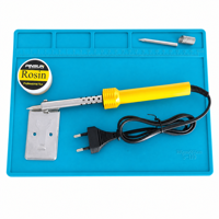 Tapis de réparation en silicone résistant à la chaleur, antidérapant, avec règle intégrée et rangement pour pièces, pour la réparation de téléphones et de cartes PCB