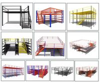 Système de rayonnage de mezzanine robuste en acier pour entrepôt, avec plateformes de stockage et rayonnages de palettes
