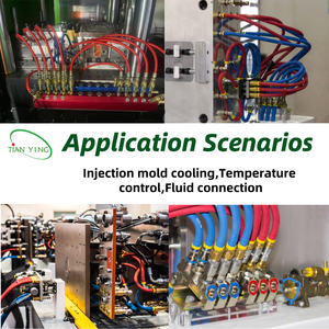 <span class=keywords><strong>Raccord</strong></span> rapide autobloquant en laiton nickelé droit, à débit total, avec joint jaune, type pagode, pour tuyau et tube - Product Image 5