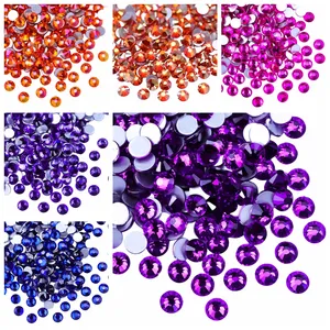 SS3-SS30 asli warna baru ungu gelap tidak Hotfix berlian imitasi lem kristal pada berlian buatan untuk garmen kuku DIY dekorasi