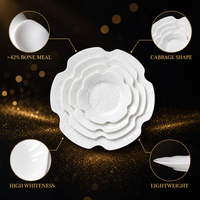 Assiette de présentation en porcelaine tendre blanche à motif de chou en relief et bordure festonnée, pour décoration de mariage