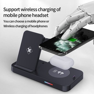 Chargeur sans fil magnétique 4 1 <span class=keywords><strong>Station</strong></span> <span class=keywords><strong>de</strong></span> <span class=keywords><strong>charge</strong></span> <span class=keywords><strong>multi</strong></span>-téléphone portable pliable pour microphone iPhone 15 Pro Max - Product Image 5