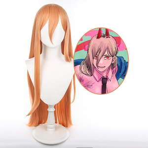 Pelucas de <span class=keywords><strong>Cosplay</strong></span> Ainizi de 95 cm de Largo, Lisas y Color Naranja, del Personaje de Chainsaw Man, para Chicas - Product Image 1
