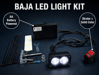Feu arrière LED à double lentille Baja Chase Light alimenté par batterie 1000LM avec clignotant stroboscopique pour moto tout-terrain Surron et vélo électrique IP67