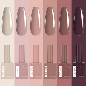 BIN Nude Cacao 6 Pcs 15 ML Gel Polish Set Même Couleur Même Bouteille Soak Off UV Gel Polish Kit Nail Art Manucure Salon - Product Image 4