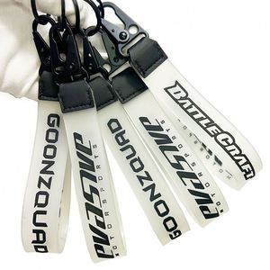 <b>Custom</b> Brand High Quality 15Cm Soft Rubber Keychain White Lanyard for <b>Key</b> - Product Image 1