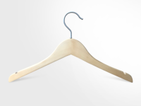Cintre en bois d'érable de qualité supérieure, best-seller, avec crochet droit à tête ronde chromée, sans trace, pour la maison et les boutiques