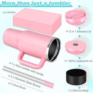 Mug isotherme en acier inoxydable personnalisé avec logo 2026, gobelet de voyage pour aventurier de 40 oz avec paille et poignée - Product Image 2