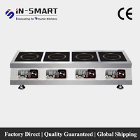 Équipement de cuisine commerciale 220V cuisinière à Induction électrique 4 brûleurs Conversion de fréquence plaque de cuisson pour une utilisation au restaurant large