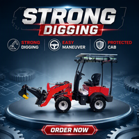 SRY Electric Mini Wheel Loader 4WD 0.2m Bucket 3KW Daya Putar Pendek untuk Kebun Pertanian Peternakan