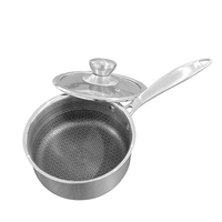 Ensemble de casseroles et poêles antiadhésives en acier inoxydable 304 triple couche, motif nid d'abeille gravé des deux côtés, pour cuisinière à induction et gaz