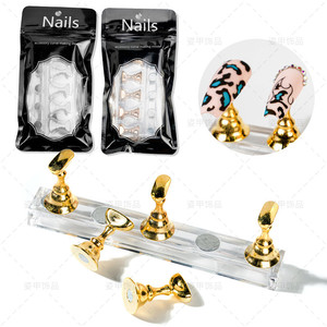 Soporte magnético profesional para <span class=keywords><strong>uñas</strong></span>, 5 uds., soporte de exhibición de cristal acrílico para práctica de Arte de <span class=keywords><strong>uñas</strong></span>, estante de exhibición de esmalte de 4 colores - Product Image 6