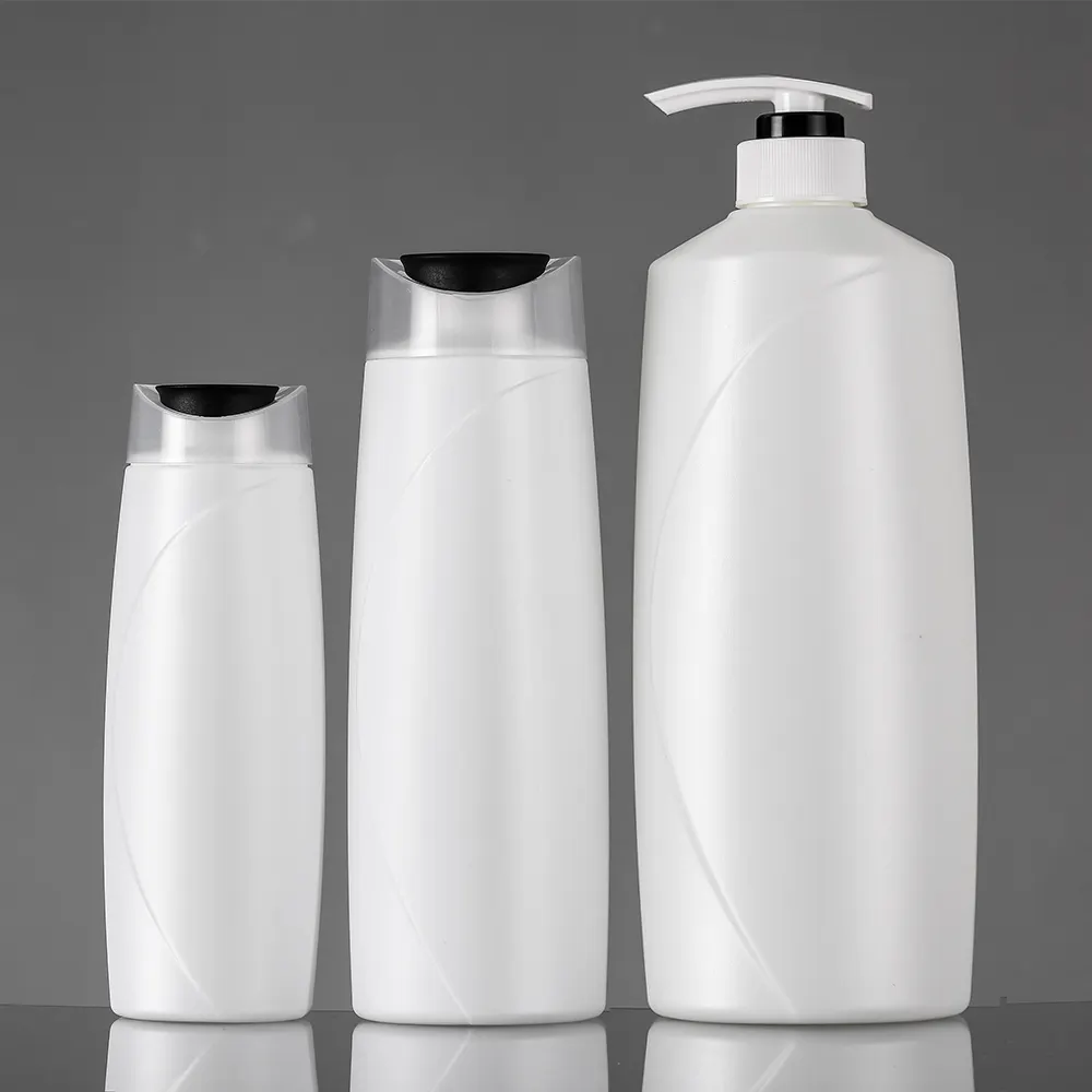 Personalizzato 200ml 400ml 750ml HDPE spremere lozione bottiglia Flip Cap plastica Shampoo bottiglia pompa