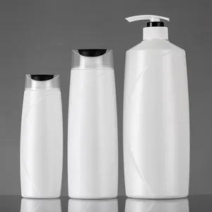 사용자 정의 200ml 400ml 750ml HDPE 짜기 로션 병 플립 캡 플라스틱 샴푸 병 펌프