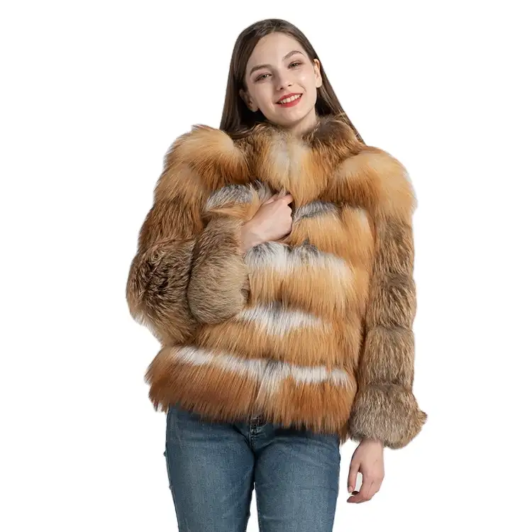 Jancoco เสื้อแจ็คเก็ตกันหนาวขนเฟอร์สำหรับผู้หญิง,เสื้อโค้ทเฟอร์แจ็คเก็ตขนสุนัขจิ้งจอกสีแดงจริงสำหรับฤดูหนาว