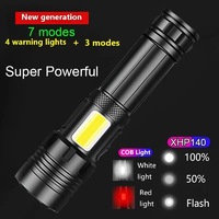 Fabricant professionnel torche lumière forte zoom télescopique Led COB puissante XHP50 lampe de poche rechargeable