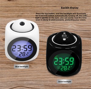 Nuevo Reloj <span class=keywords><strong>Despertador</strong></span> Digital Multifuncional con Proyección LED en Inglés, Función de Voz, Plástico, Funciona con Batería, Electrónico - Product Image 6
