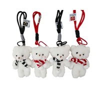 Porte-clés en peluche ours en peluche de Noël mignon et doux, léger, cadeau et jouet du Nouvel An, fabriqué en Chine