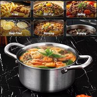 Marmite en acier inoxydable de 6 QT avec couvercle, casserole à induction, marmite à mijoter 5 couches sans PFOA avec revêtement antiadhésif